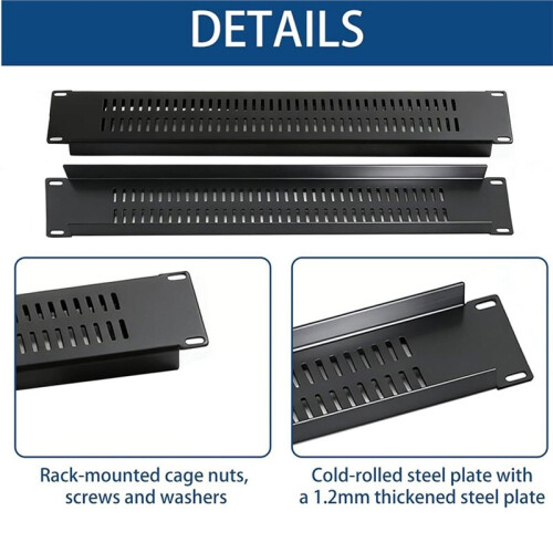 5 Pack 2U Blank Panel with Venting Blank Rack Mount Panel Spacer for 19in Server Rack Enclosure or Network Cabinet 1