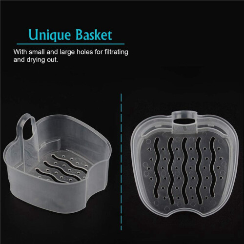 5X Dark  Denture Case, Denture Cup with Strainer, Denture Bath Box False Teeth Box with Basket Net Container Holder 2