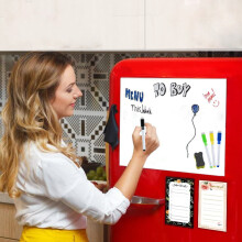 2X Whiteboard Magnetic Fridge White Board A3 for Home Kitchen Menu Meal Shopping List,Reminder Notice Memo Board