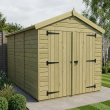 8 x 12 Apex Shed Tanalised (Double Door, No Windows)
