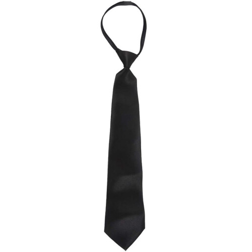 20X Men Solid Black Polyester Zip  Necktie Smooth Zipper Tie 1