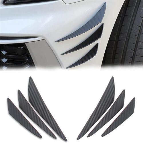 Universal Car Spoiler Canards Kit,Front Bumper Lip Splitter, Anti-Collision Diffuser, Soft Rubber Decorative Stickers 1