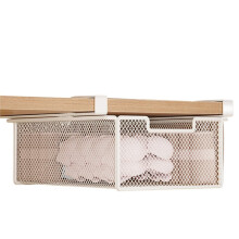 Desktop Drawer-Style Storage Box, Hanging Pull-Out Organizer, Rectangular Iron Storage Box Under the Desk.