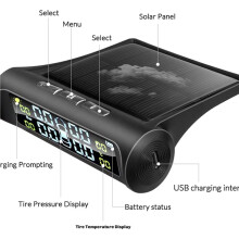 2Set Solar Power TPMS Tire Pressure Alarm Monitor System Auto Security Alarm Systems Tyre Pressure Temperature Warning