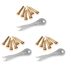 Guitar Bridge Pins 18Pcs Brass Endpin for Acoustic Guitar with Guitar Bridge Pin Puller