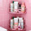 2 Pack  Corner Shower Shelves, No Drilling Wall Mount Organizer with 8 Adhesive Hooks 1