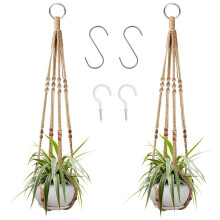 2 Pcs Plant Hangers Hanging Plant Holder for Indoor Outdoor Decor Macrame Hanging Planter Basket with 4 Hooks