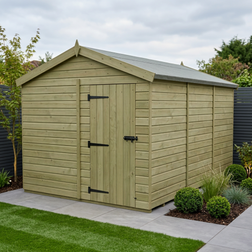 8 x 12 Apex Shed Tanalised (Single Door, No Windows)