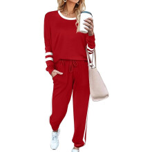 Damen-Trainingsanzug-Set Casual Zweiteilig Warm Stilvoll Rot L — damen trainingsanzug rot, damen trainingsanzug set
