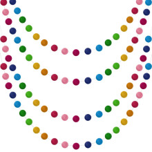 Garland Colorful Pom Pom Garland Handmade 28 Balls Garlands for Wall Christmas Tree Decoration (4 Sets)
