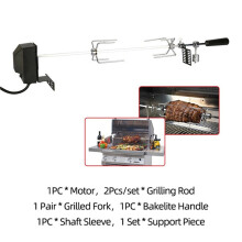BBQ Grill Motor Meat Forks Set Rotating Motor Electric Automatic Rotisserie Spit Rod for Camping Household BBQ Motor EU