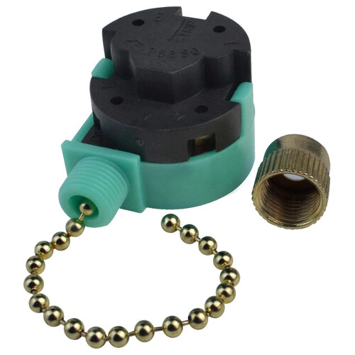 6 Pack Ceiling Fan  3 Speed 4 Wire Zing Ear ZE-268S6 Fan Pull Chain  Replacement Speed Control 1