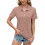 Damen Kurzarm Top Grau-Rosa L 1