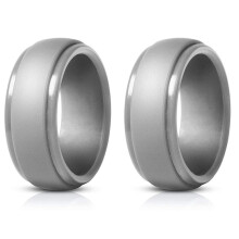 8 mm Beliebte MäNner Silikon Coole Ringe Frauen Silikon Ehering Umweltfreundlicher Outdoor-Sportring Grau X2 14