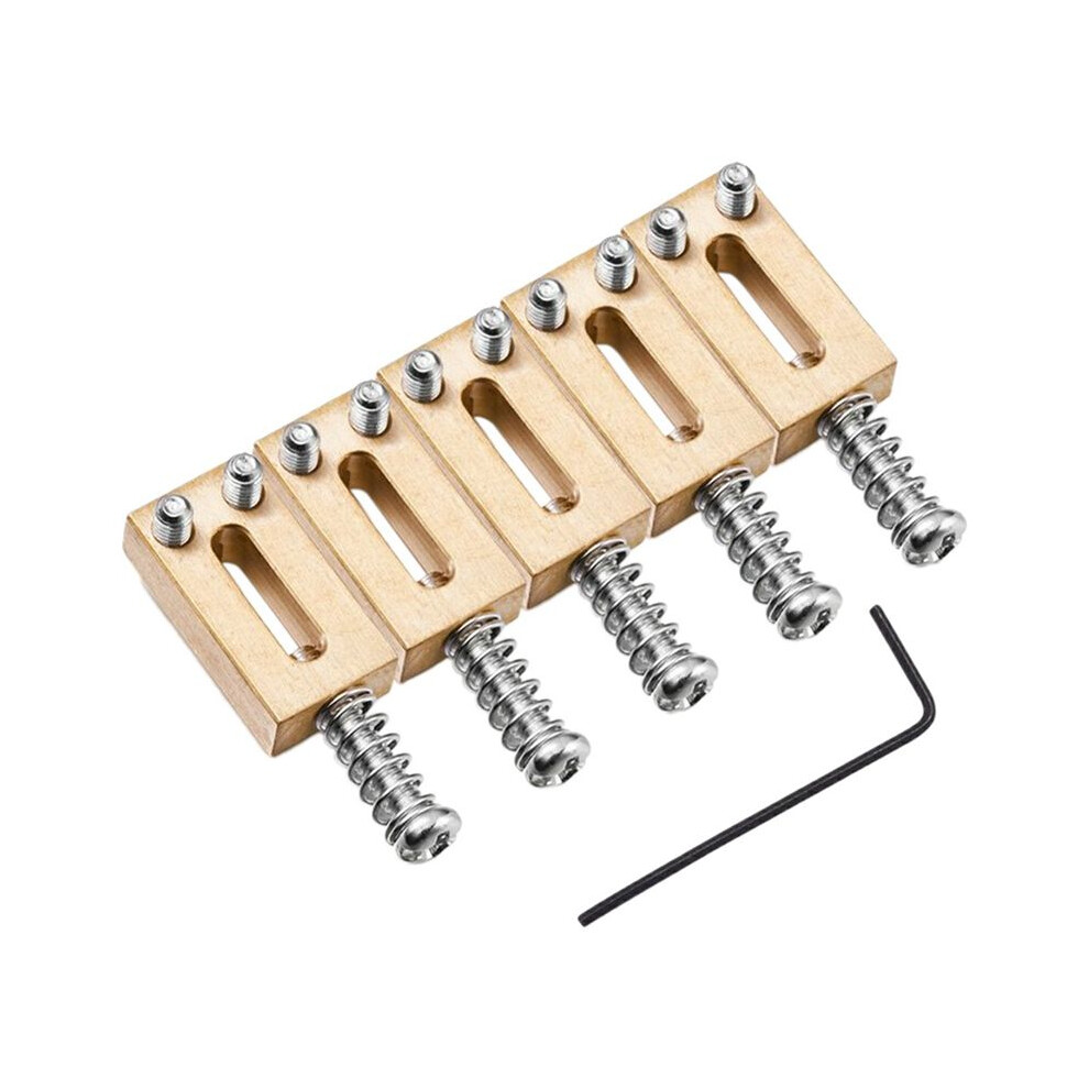 6 Set Bridge Saddle for Solid Brass Electric Guitar Bridge Bridge Code String Pull String Code String Saddle (Silver)