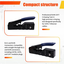 RJ45 Krimptang CAT7 Krimptang voor Doorvoer RJ11 RJ45 Connector CAT6 CAT7 Modulaire Stekkers met Draadstripper en Snijfunctie