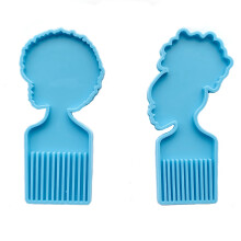 Afro Weiblicher Haar Pick Kamm Harz Formen Kopf GroßE SchöNheit Silikon Formen für Harz 2 StüCk