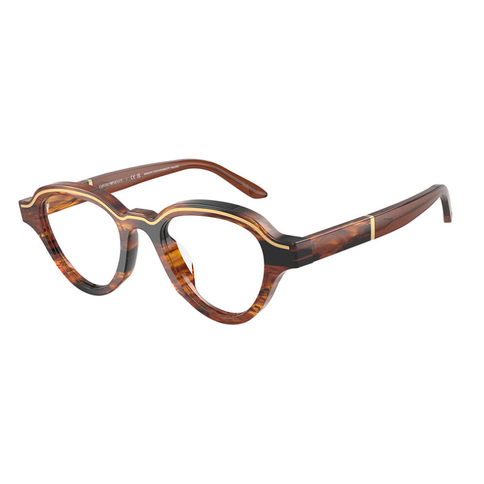 Emporio Armani , Striped Dark Brown Sunglasses Clear lenses, EA4264U 63391W, Mojo Glasses - Image 3