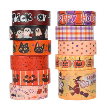 Halloween Holiday Washi Tape - Cute Orange Washi Tape Set, Perfect For, DIY Crafts, Planner, Scrapbook, Gift Packaging