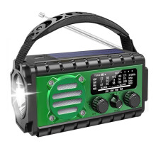 20000mAh Radio AM/FM/SW/WB Solar Hand Crank Radio USB Charging Power Bank Flashlight SOS Sound A