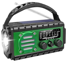 20000mAh Radio AM/FM Solar Hand Crank Radio USB Charging Power Bank Flashlight SOS Sound
