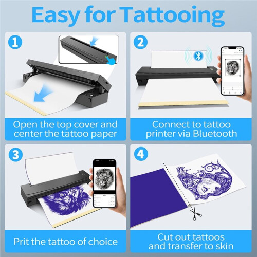 New Wireless Tattoo Stencil Printer Portable  Tattoo Printer Compatible with Smartphone Pad for Beginners 1