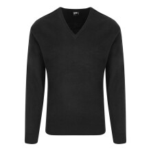 (L, Black) PRO RTX Mens Pro Acrylic V Neck Sweater