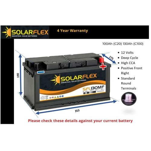 12V 130Ah Caravan Leisure Battery 2