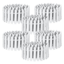 6-Pack 35Inch White Fairy Fence Wood Miniature Garden Picket Fence for DIY Plant Pot House Home Outdoor Diorama