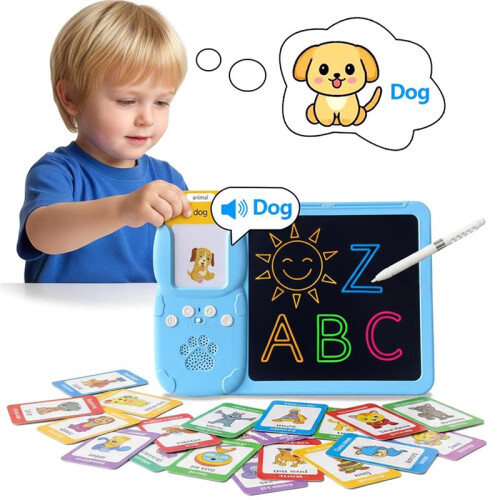 2 In 1 Flashcard Parlanti e Tavoletta LCD per L'Apprendimento 'Inglese 2