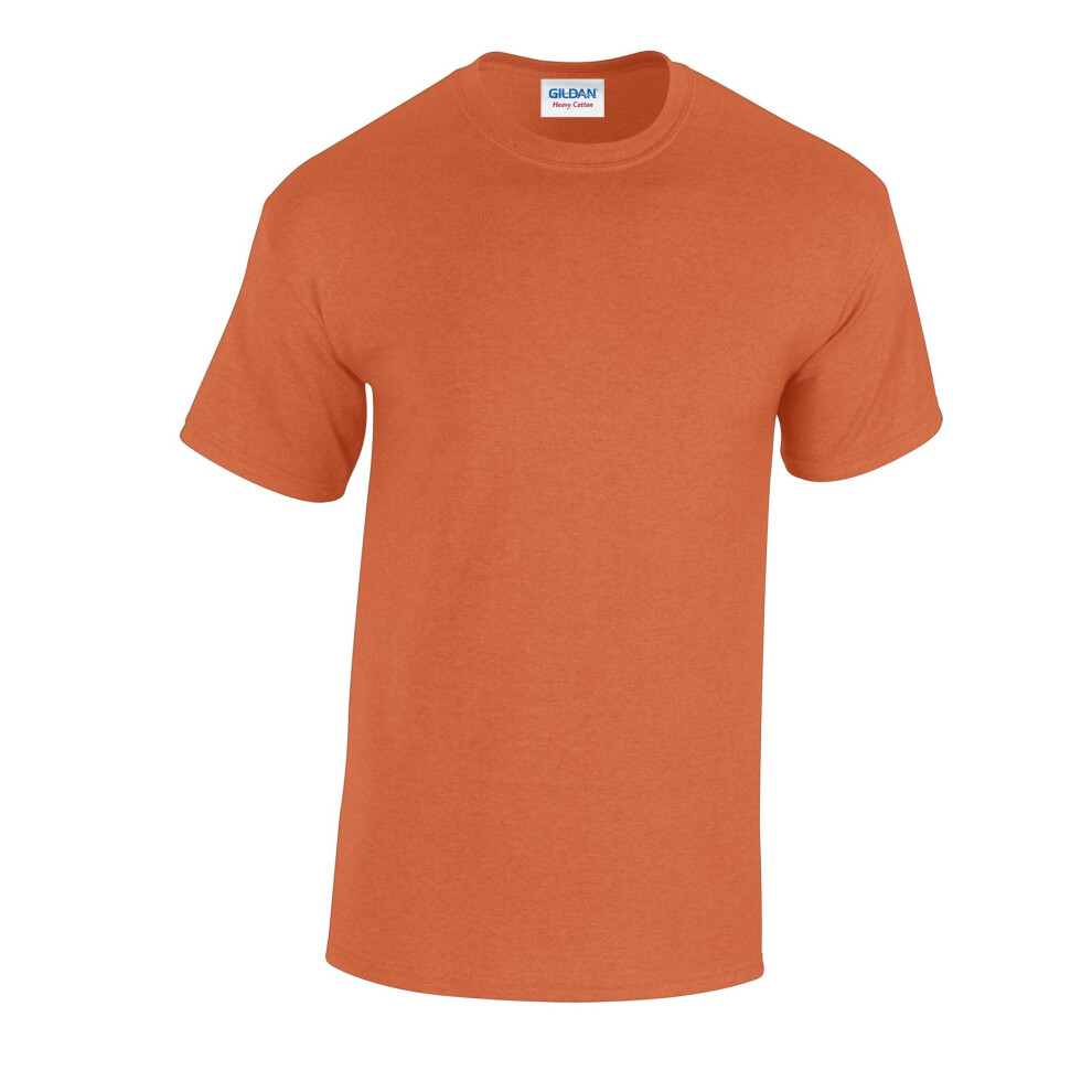 Gildan (L, Antique Orange) Mens Heavy Cotton T-Shirt