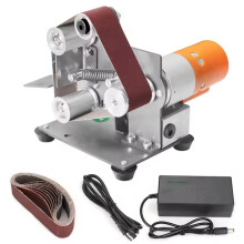 Electric Belt Sander Grinder with 10 Sanding Belts and 7-Speed Adjustment for DIY Projects EU Plug