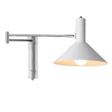 Foldable Metal Wall Light - Modern Folding Swing Arm Sconce for Bedside & Bar, Minimalist Extendable Lamp White