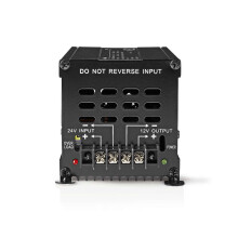 Stroomomvormer | Beeldgedreven | 24 V gelijkstroom | 12 V gelijkstroom | 240 W | Schroefaansluiting | Voorzien van een zekering | Zwart