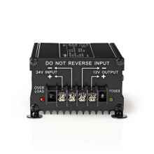 Stroomomvormer | Beeldgedreven | 24 V gelijkstroom | 12 V gelijkstroom | 120 W | Schroefaansluiting | Voorzien van een zekering | Zwart