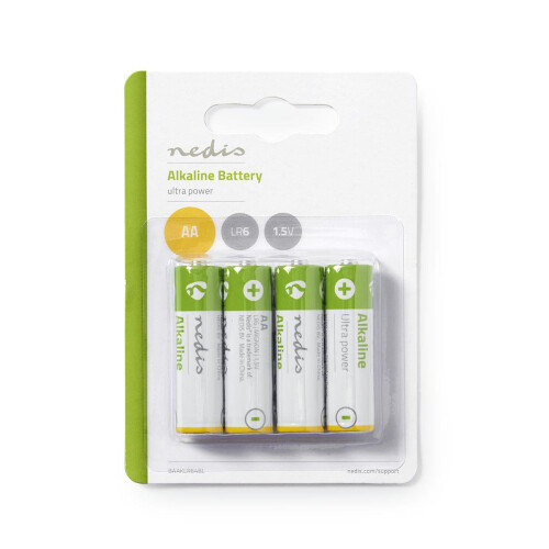 Alkalinebatterij AA | 1,5 V gelijkstroom | 4-Blaar