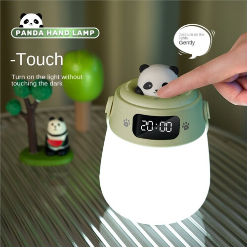 Panda Night Light with Clock Usb Rechargeable Portable Nursery Lamp Remote Control Bedsid 3000mah Battery Dimmabe Lamp 1