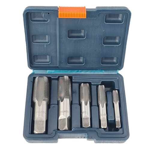 5-Piece NPT Pipe Tap Set Precise Threading Tool Kit for Professional Pipe Taper Threads