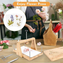 1Set Large Wooden Flower Pressing Kit - DIY Arts Set for Dried Flowers and Plants