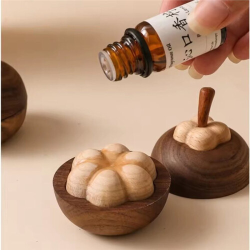 Exquisite Mountain Bamboo Shape Wooden Essential Oil Diffuser - Solid Wood Fragrant Desktop Aroma Ornament 1