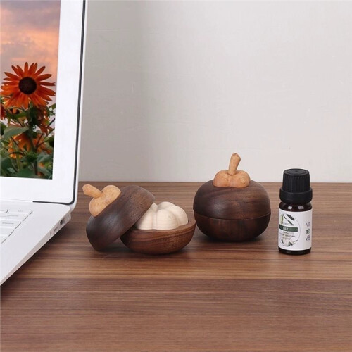 Exquisite Mountain Bamboo Shape Wooden Essential Oil Diffuser - Solid Wood Fragrant Desktop Aroma Ornament 2