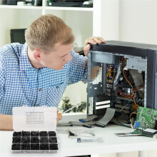 Kit de 620 Separadores de Nailon M3, Espaciadores Roscados Negros con Tornillos, Tuercas y Arandelas, Separadores para Montaje en Placa Base y PCB.