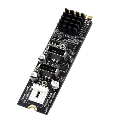 10Gbps Dual Type E USB 3.1 Front Panel Socket to NVME NGFF M-Key Express Card Adapter for Motherboard 1