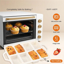 Silikon--Kastenformen im 2er-Pack, Antihaftbeschichtete Silikon--Brotlaibformen zum Backen, Spülmaschinenfeste Pfanne - Creme