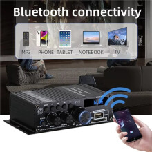 AK380 -Digitalverstärker HiFi-Audio Karaoke 2-Kanal-Heimkino-Verstärker Klasse-D-Verstärker USB AUX-Eingang