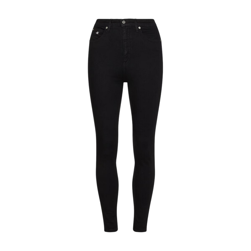 Calvin Klein (25 Uk R, Black Denim) Womens/Ladies High Rise Super Skinny Jeans