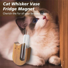 2pcs Cute Vase Magnets for Fridge - Tiny Cat Whisker Holder, Tiny Vase Fridge Magnets Perfect for Fresh Flowers