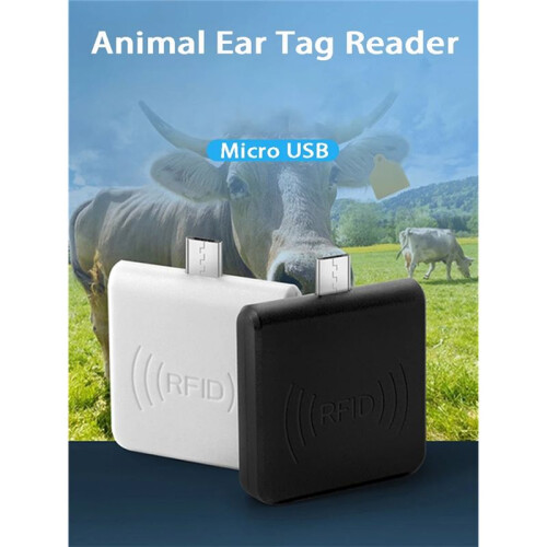 FDX-A,B Animal ID Reader Micro-USB RFID Ear Tag and Animal 134.2Khz Chip OTG Reader for Cattle White 2