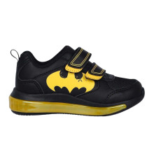 (8 UK Child, Black/Yellow) Batman Boys Light Up Hook and Loop Trainers