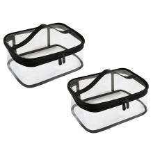 Byggklossar Organizer Resor Transparent Påse för Byggstenar Leksaksförvaringslåda Set med 2 PVC-Bräda Bärväska